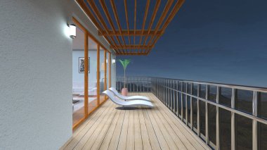 3d cg işleme balkon