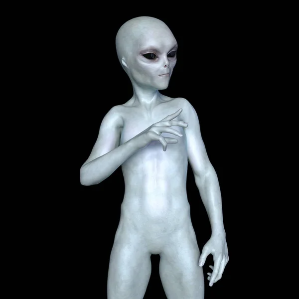 3D CG rendering of an alien