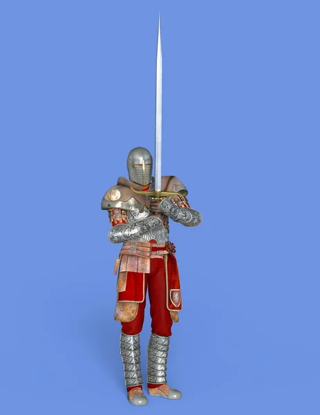 3D rendu 3D d'un chevalier — Photo