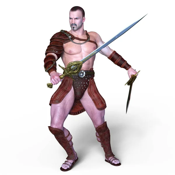 3D cg-rendering av gladiator — Stockfoto