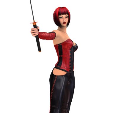 kadın bir eskrimci 3d cg render