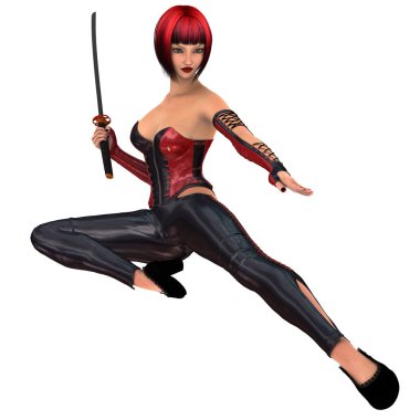 kadın bir eskrimci 3d cg render