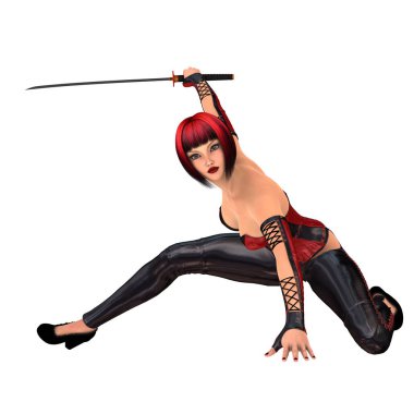 kadın bir eskrimci 3d cg render