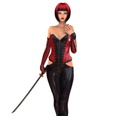 kadın bir eskrimci 3d cg render