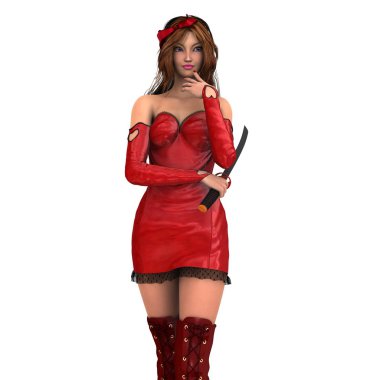 kadın bir eskrimci 3d cg render