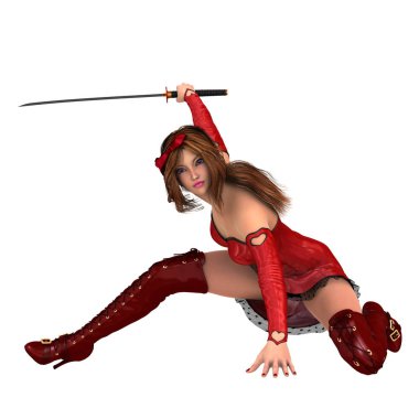 kadın bir eskrimci 3d cg render