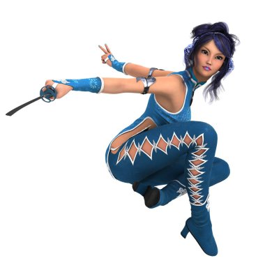 kadın bir eskrimci 3d cg render