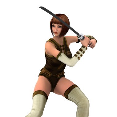 kadın bir eskrimci 3d cg render