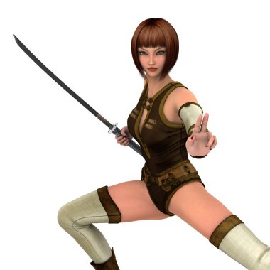 kadın bir eskrimci 3d cg render