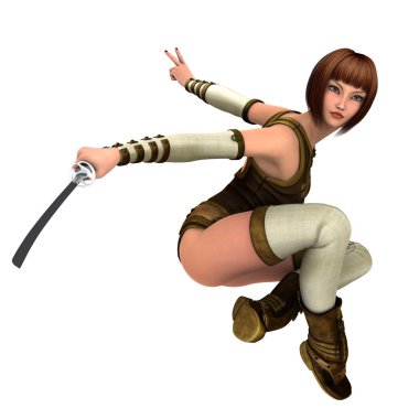 kadın bir eskrimci 3d cg render
