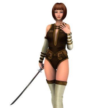 kadın bir eskrimci 3d cg render