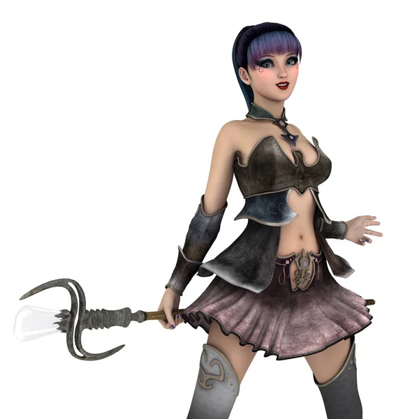 3D CG візуалізація жіночого лицаря — стокове фото