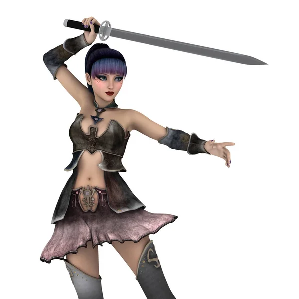 3D CG rendering of a female knight — Stock Photo, Image