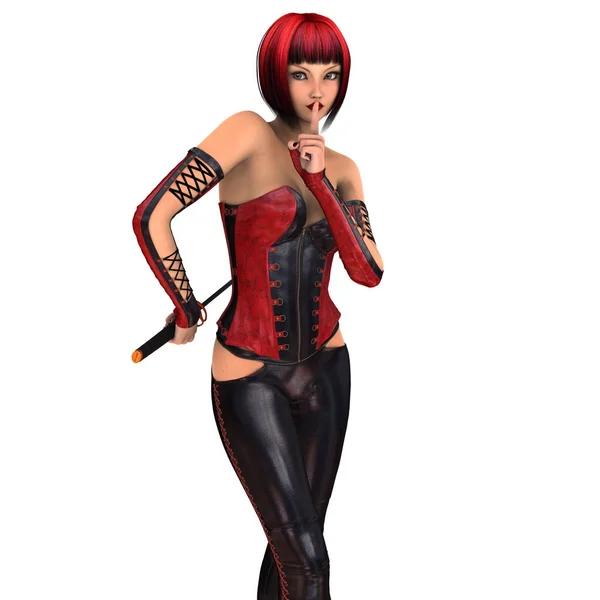 3D CG rendering of a female fencer — Stock Photo, Image