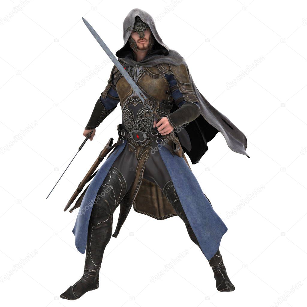 3D CG rendering of a knight