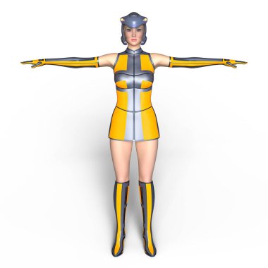 3d cg işleme süper bir kadın