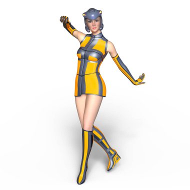 3d cg işleme süper bir kadın