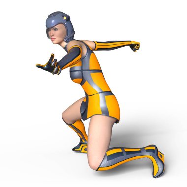 3d cg işleme süper bir kadın