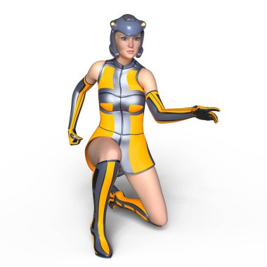 3d cg işleme süper bir kadın