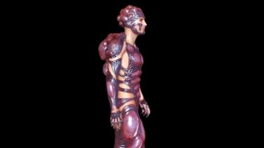 yürüyen bir mutant adamın 3d cg işleme