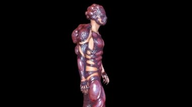 yürüyen bir mutant adamın 3d cg işleme