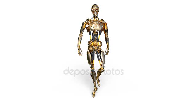 3D rendu 3D d'un robot marchant 