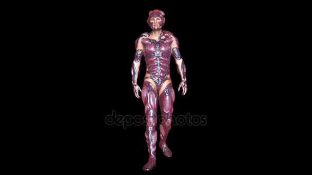 3D rendu 3D d'un homme mutant marchant 