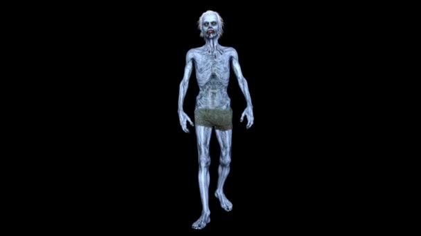 Vykreslování 3D cg chodící zombie — Stock video