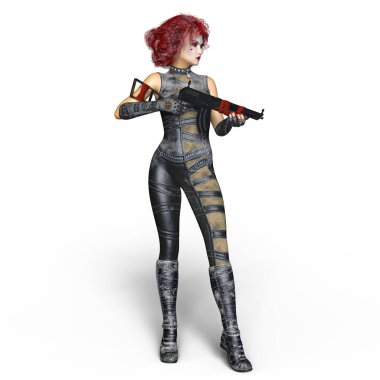 bir kadın savaşçı 3d cg render