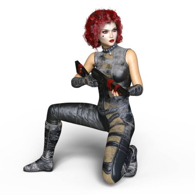 bir kadın savaşçı 3d cg render