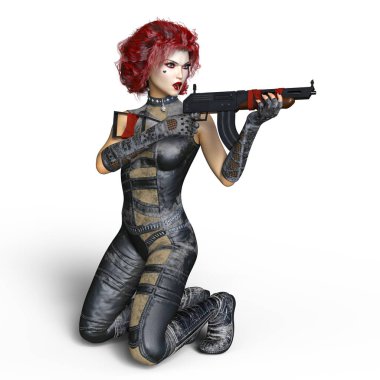 bir kadın savaşçı 3d cg render