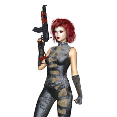 bir kadın savaşçı 3d cg render
