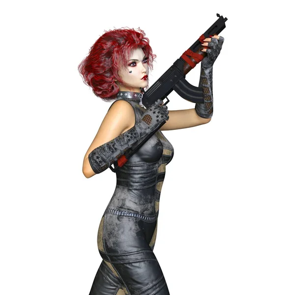 3d cg 渲染的女战士 — 图库照片