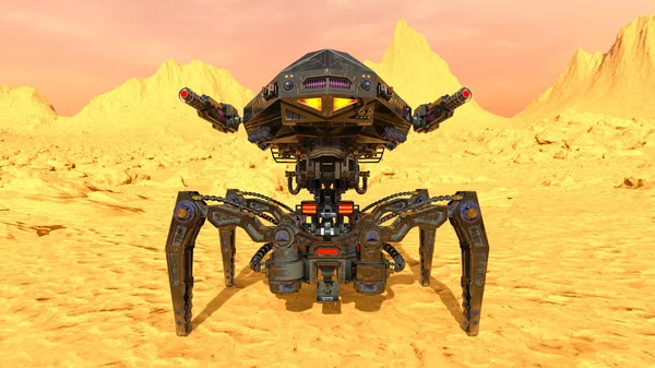 3D CG rendering of a battle robot — Stock Photo, Image