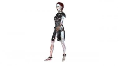 yürüyen bir kadın zombi 3d cg işleme.
