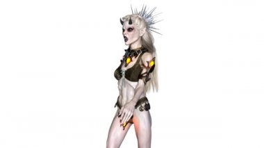 yürüyen bir kadın canavar 3d cg işleme