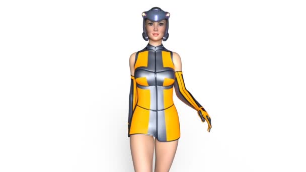 3D CG renderização de uma super mulher ambulante — Vídeo de Stock