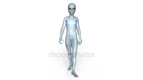 3D CG representación de un extraterrestre caminando — Vídeos de Stock