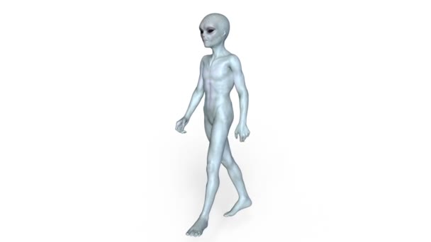 3D CG representación de un extraterrestre caminando — Vídeo de stock