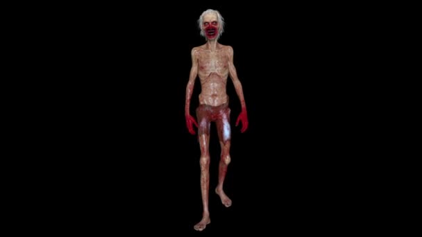 3D CG representación de un zombi andante — Vídeos de Stock