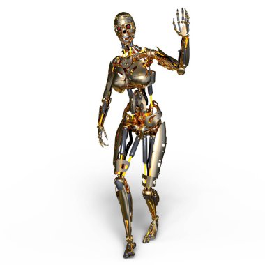 3d cg işleme bir kadın robot