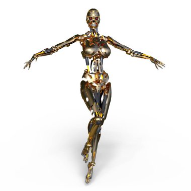 3d cg işleme bir kadın robot