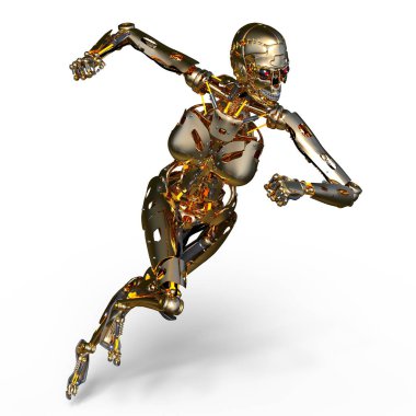 3d cg işleme bir kadın robot