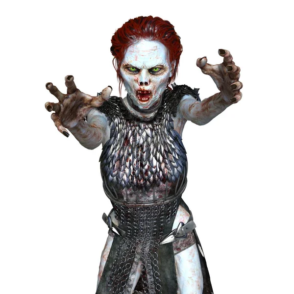 3D rendu 3D d'un zombie femelle — Photo