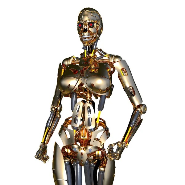 Representación 3D CG de un robot femenino —  Fotos de Stock