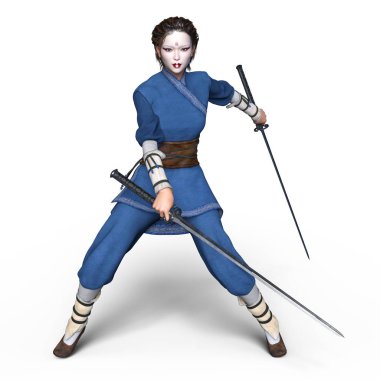 kadın bir eskrimci 3d cg render