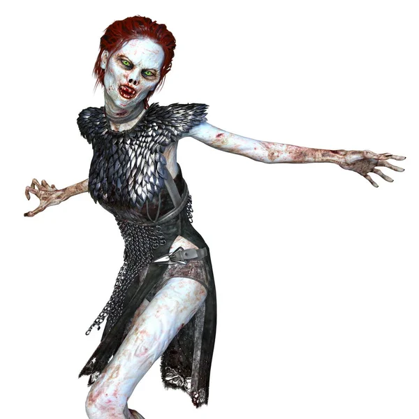 3D-s cg visszaadás-ból egy női zombi — Stock Fotó