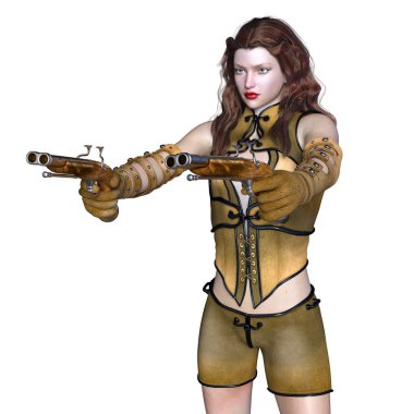 bir kadın savaşçı 3d cg render