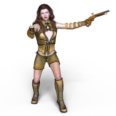 bir kadın savaşçı 3d cg render