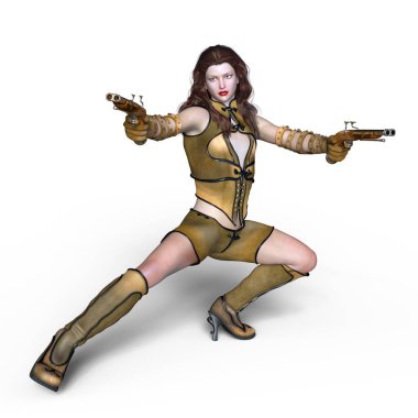 bir kadın savaşçı 3d cg render